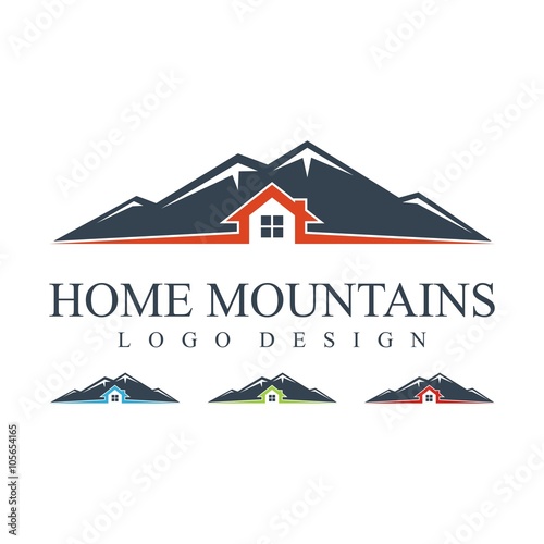 Simple Home Mountains Logo Design
