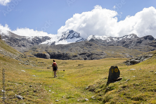 Hiking trail in Aosta Valley, Italy