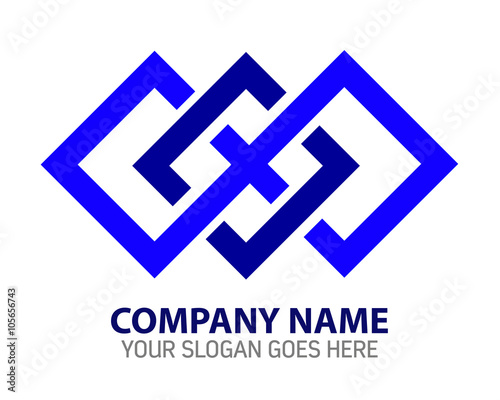 Abstract Three Diamonds Vector Logo Icon Template