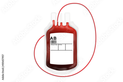 Blood bag donation isolated on white background