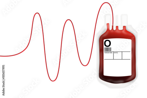 Blood bag donation isolated on white background