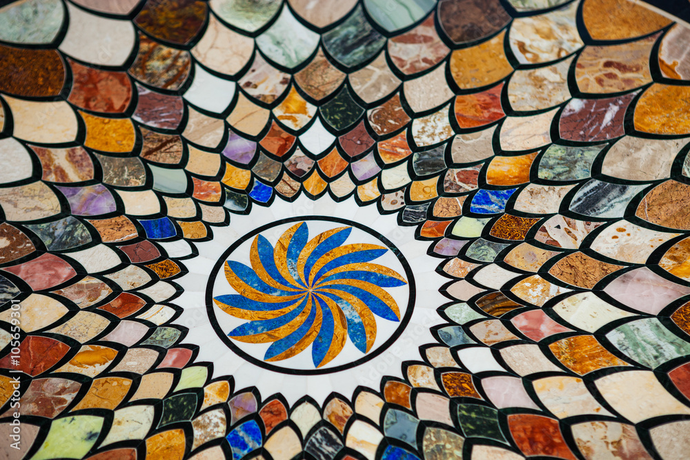 Marble tiles, floor ornament