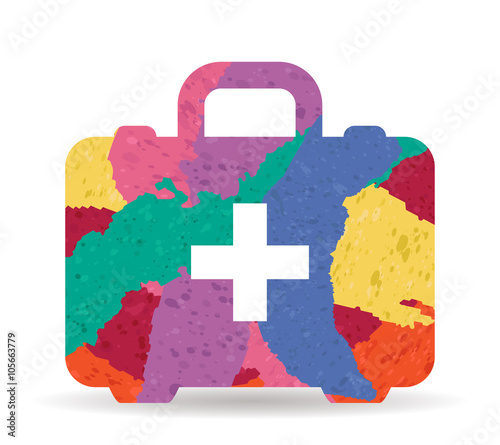 first aid drawn painted icon vector