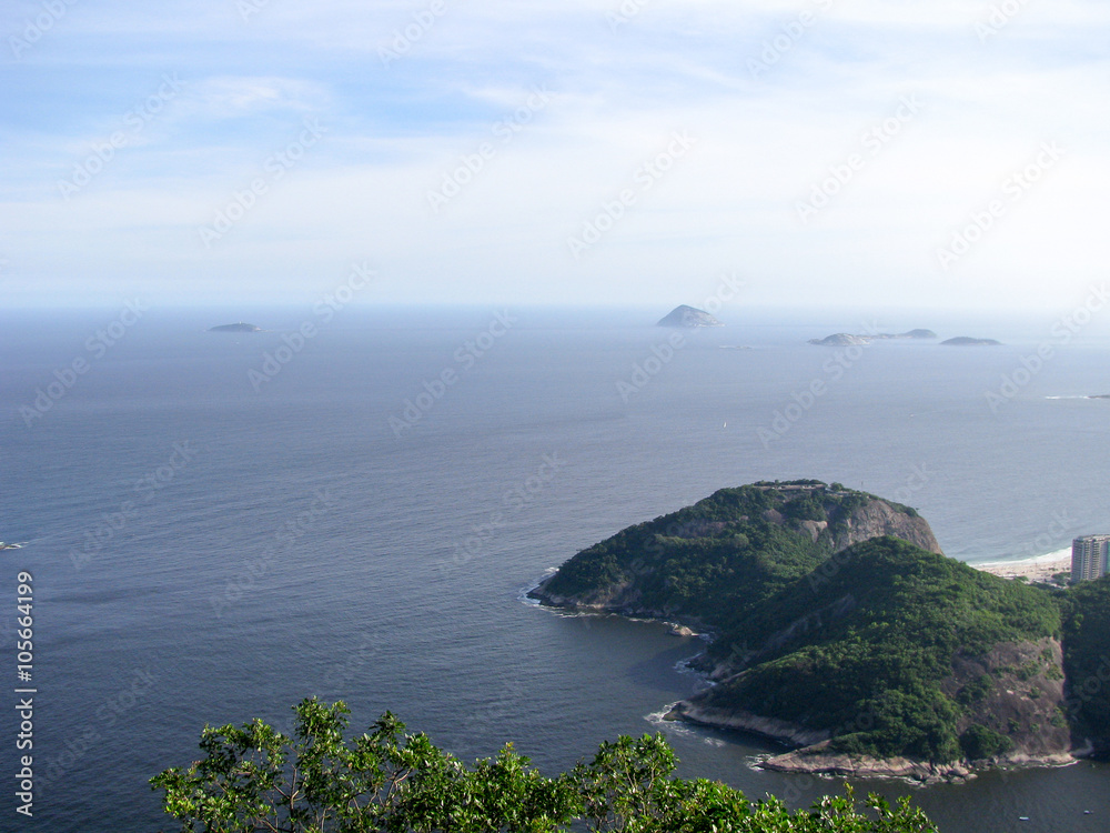 Spectacular panorama and aerial city view of Rio de Janeiro, Brazil