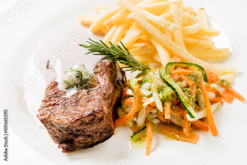 steak with french fries