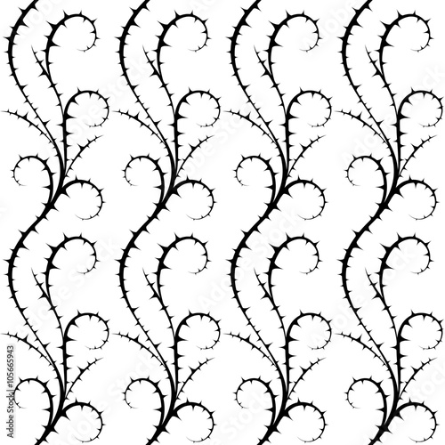 Seamless vector pattern with thorn bush. photo