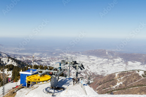 chair lift at ski resort © korvit