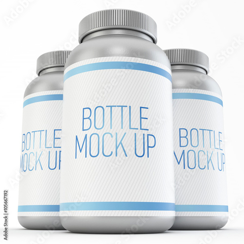 Bottle mock up on white background