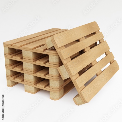 euro pallet isolated on white background 