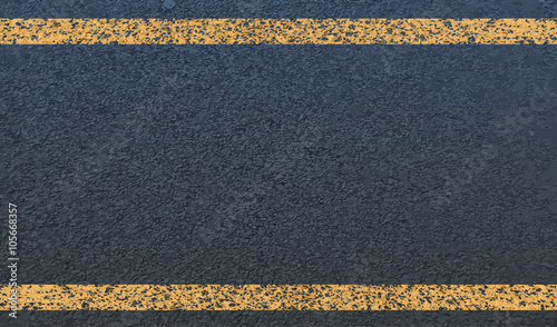 The texture of asphalt and yellow line.Vector