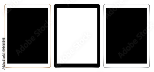 mock up digital tablet collection set isolated on white vector design