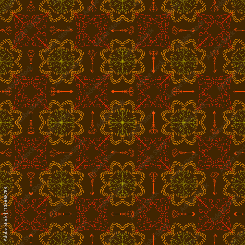 Obraz premium Abstract Seamless Pattern. Vintage Ornament Pattern with arrows.