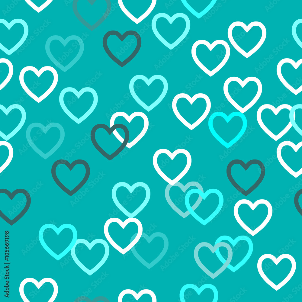 Seamless Colored Pattern with Hearts. St. Valentine's Day or Wed Seamless Colored Pattern with Hearts. St. Valentine's Day or Wed