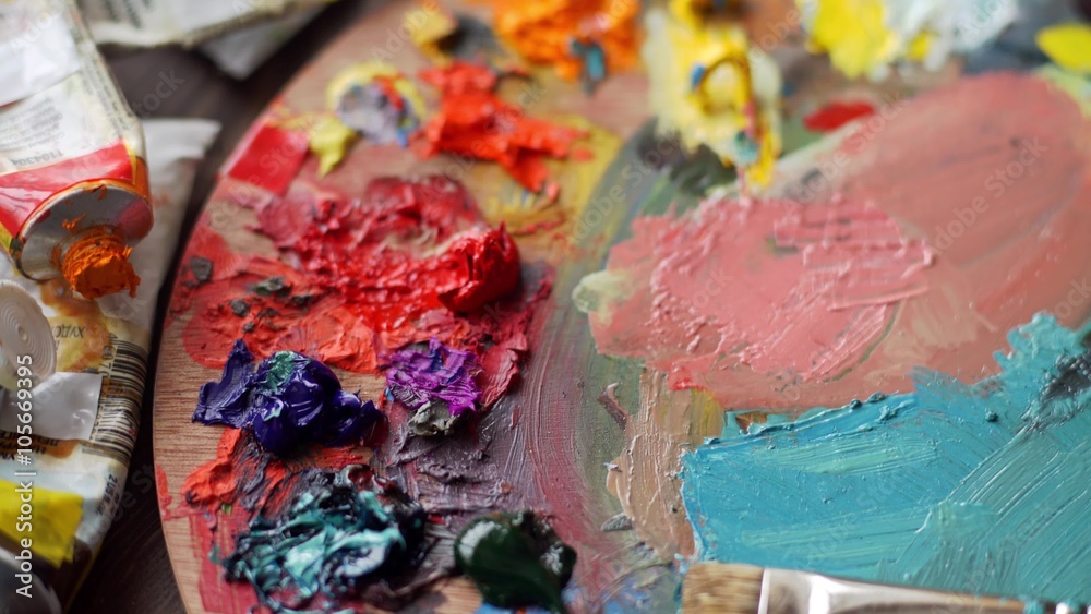 Artist palette in art concept