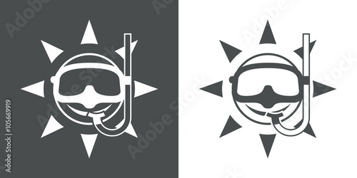 Icono plano sol con gafas de buceo #1