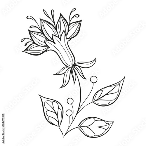 Abstract flower bell on a white background