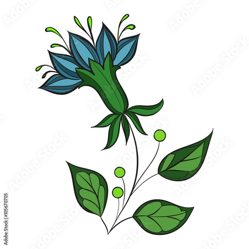 Abstract color  flower bell  on a white background