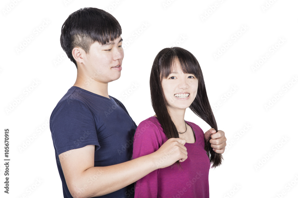 Couple cudding happiness with love Couple cudding happiness with love