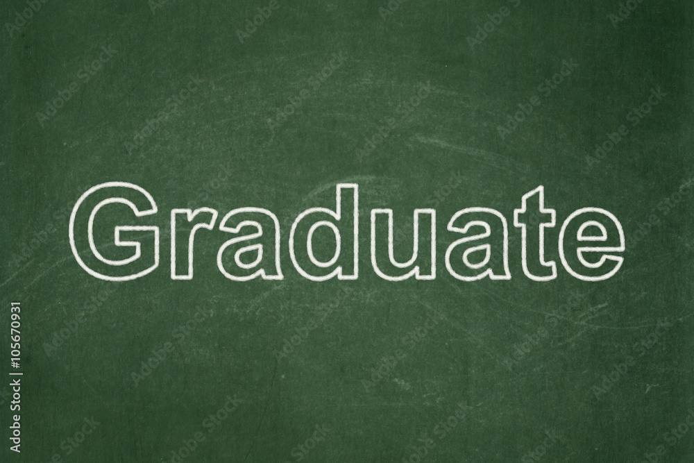 Fototapeta premium Education concept: Graduate on chalkboard background