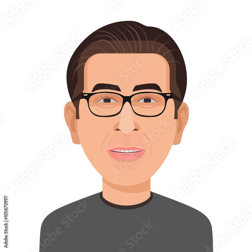 Flat vector character. Vector avatar with eyes. Vector portraits. flat icons. Characters for web