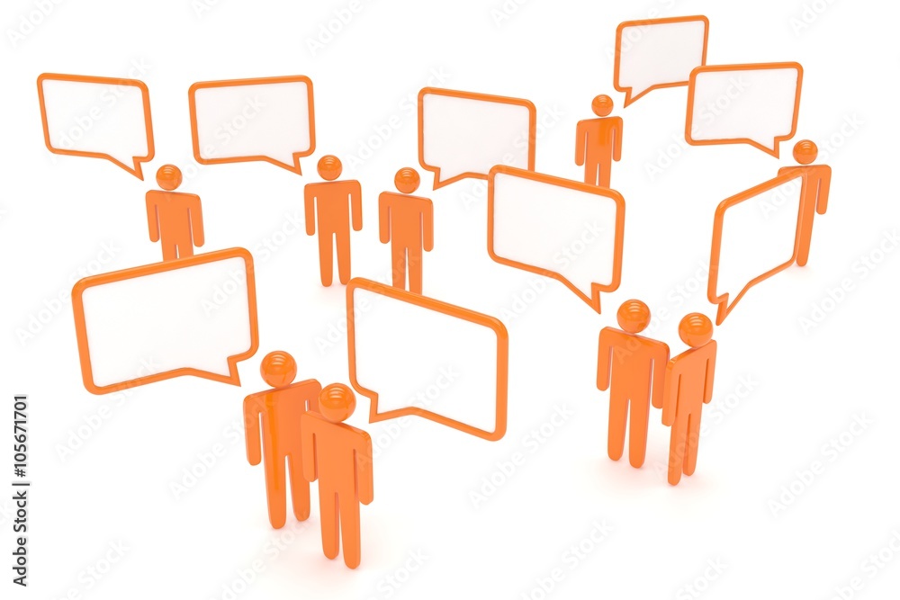 people with talk bubbles isolated over a white background people with talk bubbles isolated over a white background