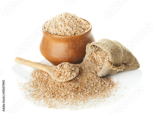 Wheat bran isolated on white