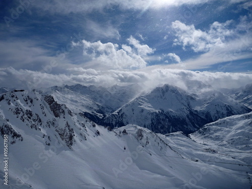 winter mountain panorama of st. anton am arlberg © luciezr