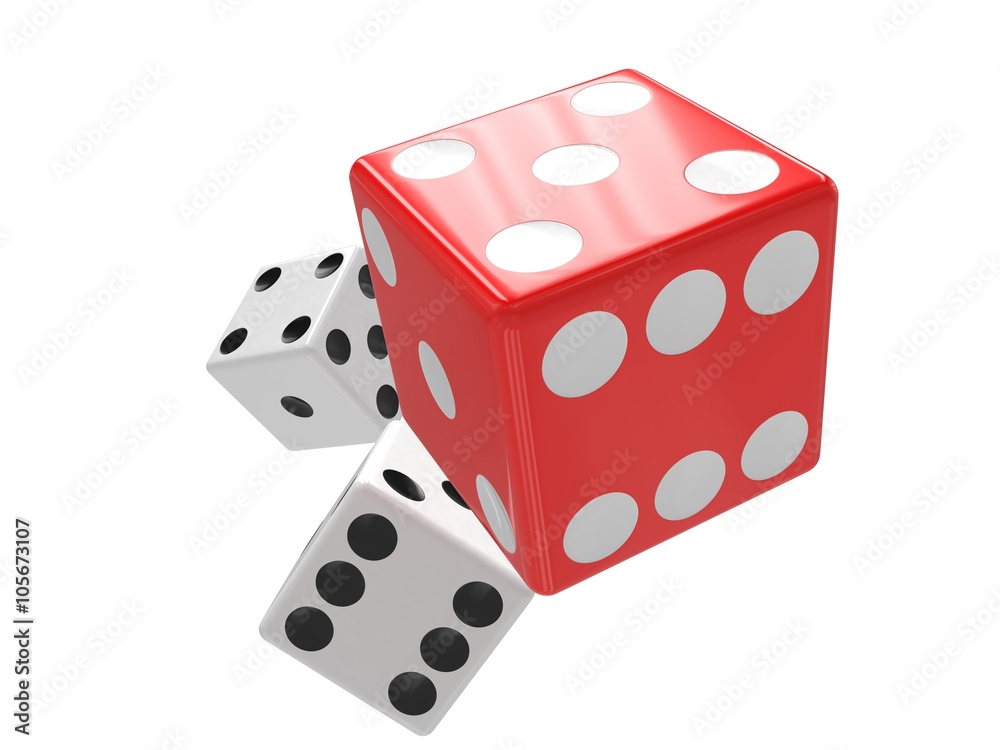 three dices on white three dices on white