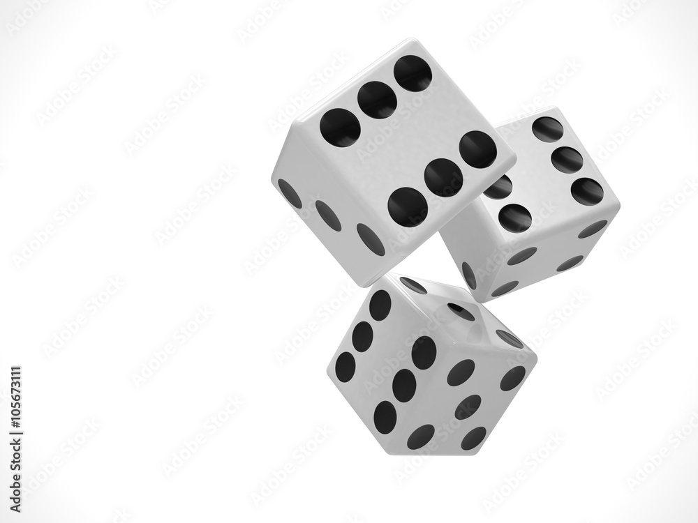 three dices on white three dices on white