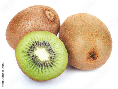 Juicy kiwi set fruit isolated on white background