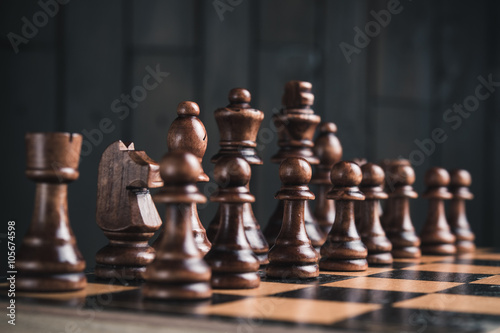 Canvas Print close up of chess pieces