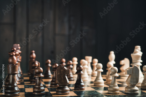 Obraz na plátně Uprostřed hry šachy