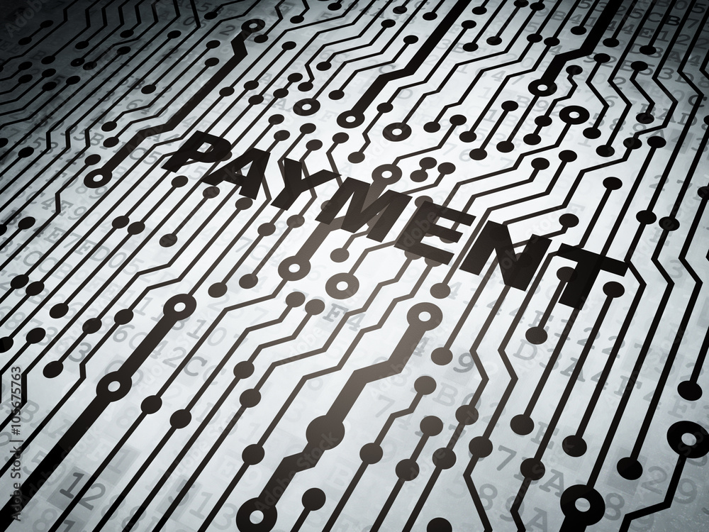 Money concept: circuit board with Payment Money concept: circuit board with Payment