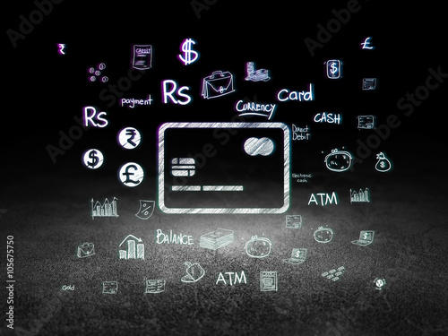 Money concept: Credit Card in grunge dark room