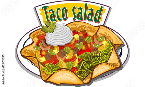 Taco salad vector