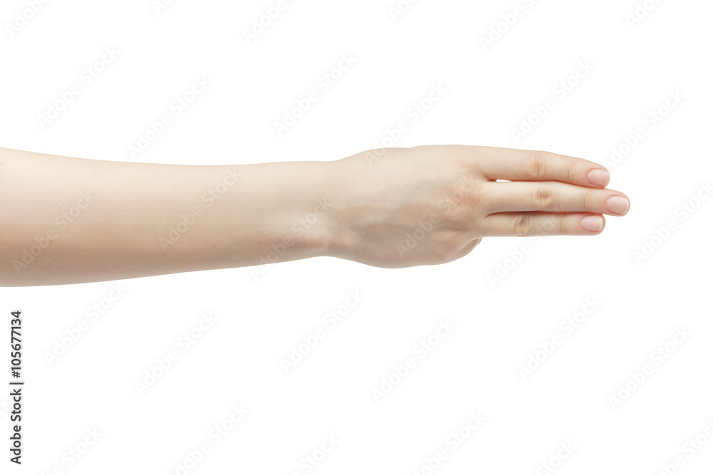 young woman right hand counting three isolated on a white isolated background young woman right hand counting three isolated on a white isolated background