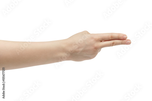 young woman right hand counting two isolated on a white isolated background