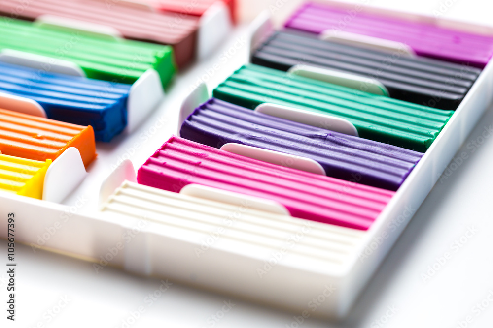 Obraz premium Plasticine bars on white background
