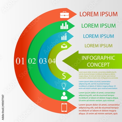 Semicircle infographic concept