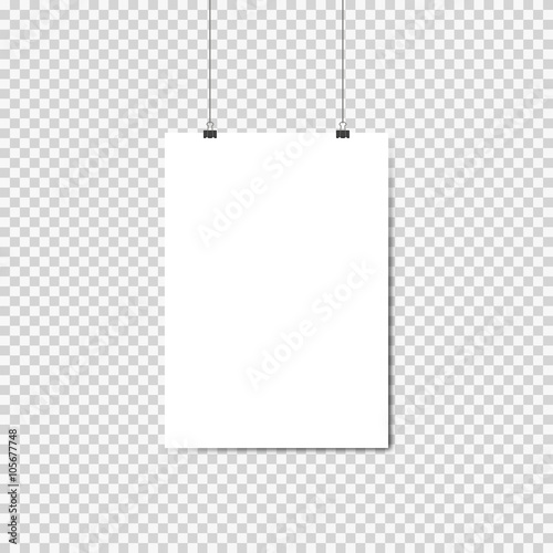 sheet hanging on isolated background