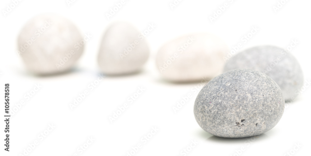 round stones on white