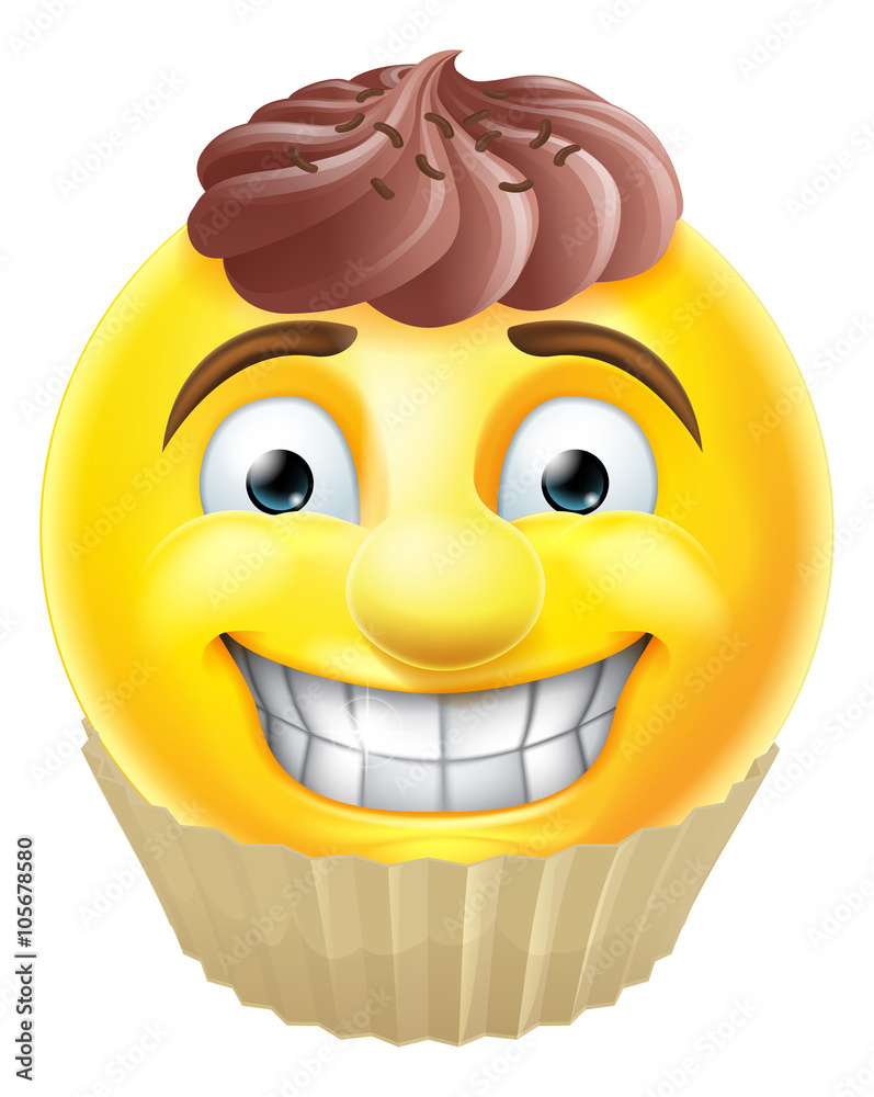 Chocolate Cake Emoji Emoticon Stock Vector Adobe Stock