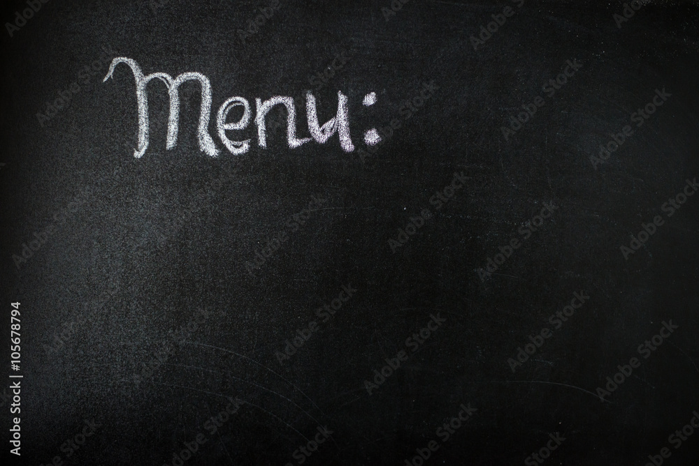 Obraz premium The chalk board menu for a bar or cafe .The drawing on a blackbo