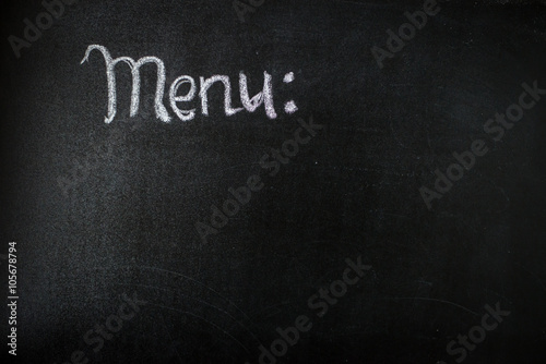 The chalk board menu for a bar or cafe .The drawing on a blackbo