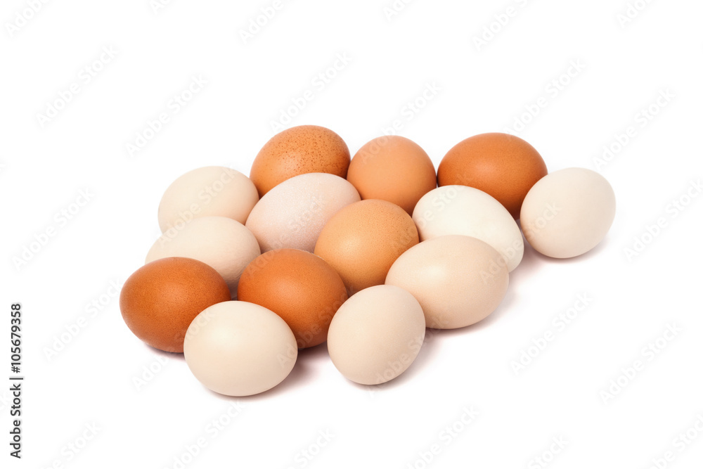Group of eggs isolated on white background Group of eggs isolated on white background