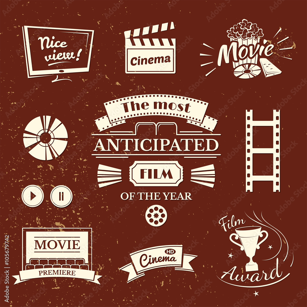 Obraz premium Movie signs set