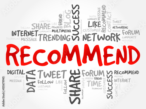 Recommend word cloud, business concept