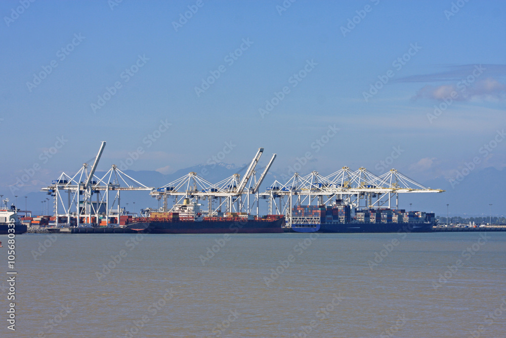 Cranes and container ship