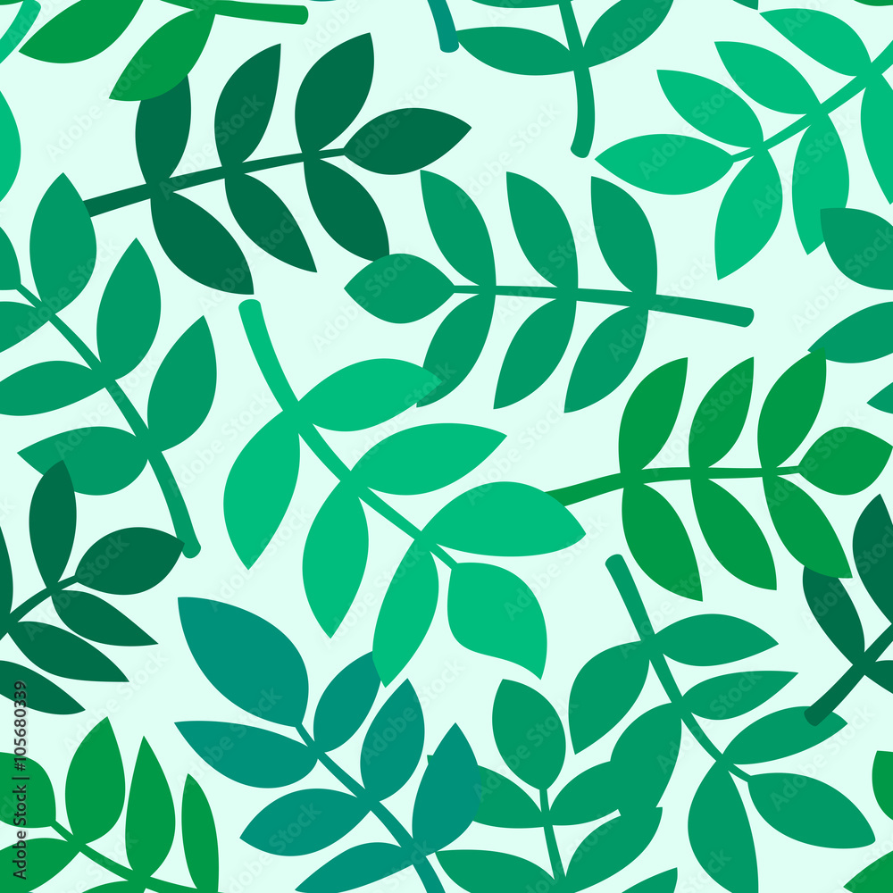 Leaves of tropical plants, vector seamless pattern Leaves of tropical plants, vector seamless pattern