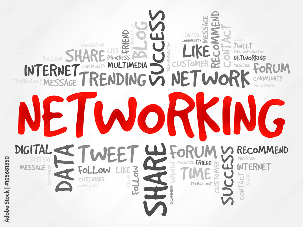 Networking word cloud, business concept